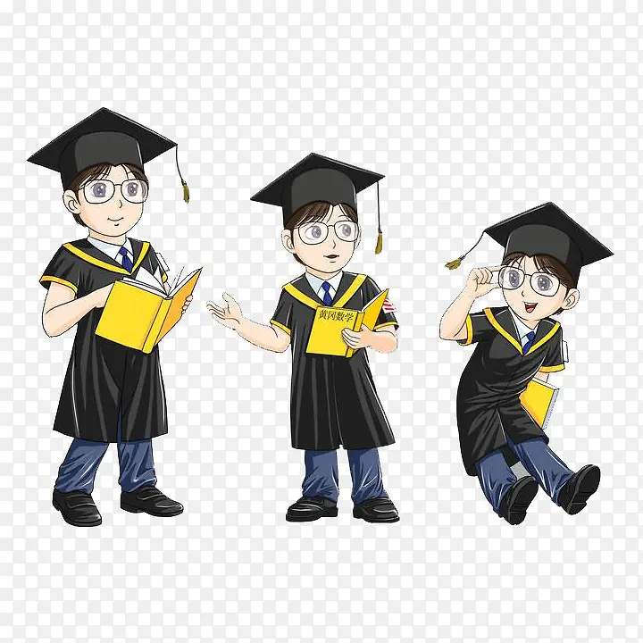 卡通穿学士服的大学生PNG图片素材下载_图片编号9333682-PNG素材网