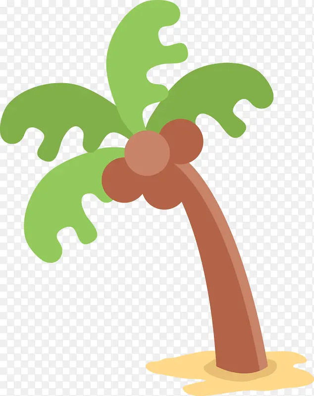 卡通椰子树手绘图