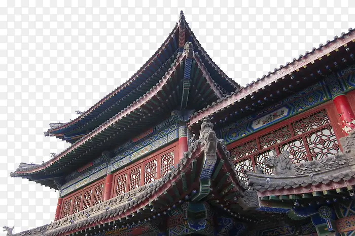 中国风古建筑小镇屋顶