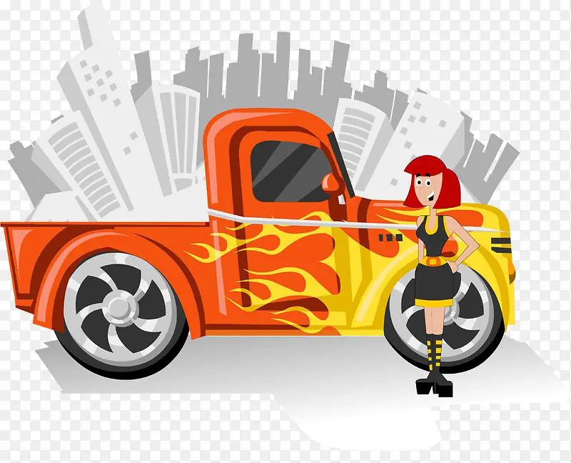 矢量手绘汽车