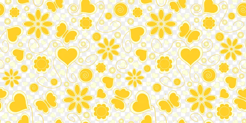 黄色爱心花朵创意底纹背景