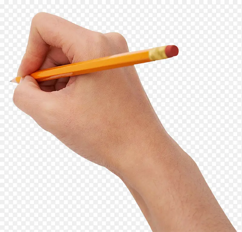 手握铅笔绘画手势