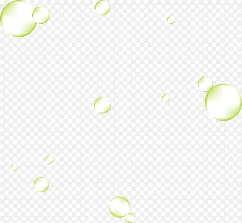 绿色泡泡漂浮