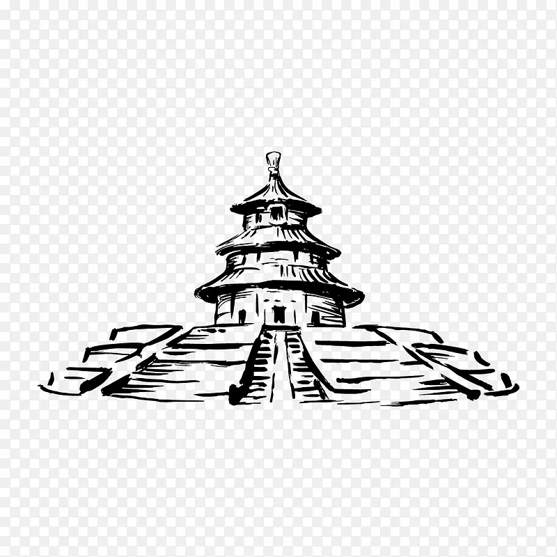 矢量水墨建筑PNG图片素材下载_图片编号9340209-PNG素材网