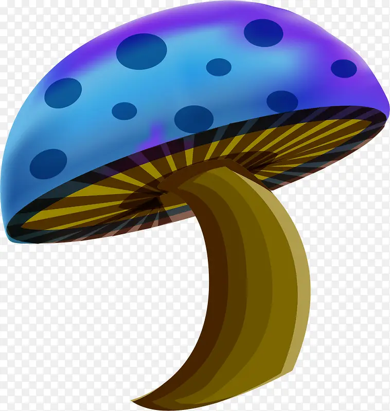 卡通蓝色蘑菇