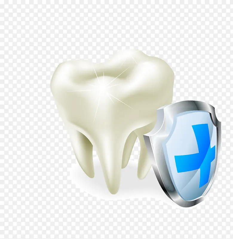 矢量科技牙齿保护盾素材