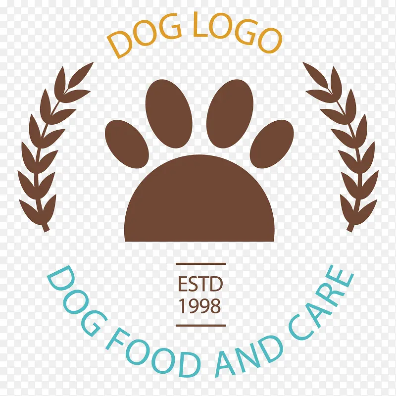 卡通宠物狗标签设计