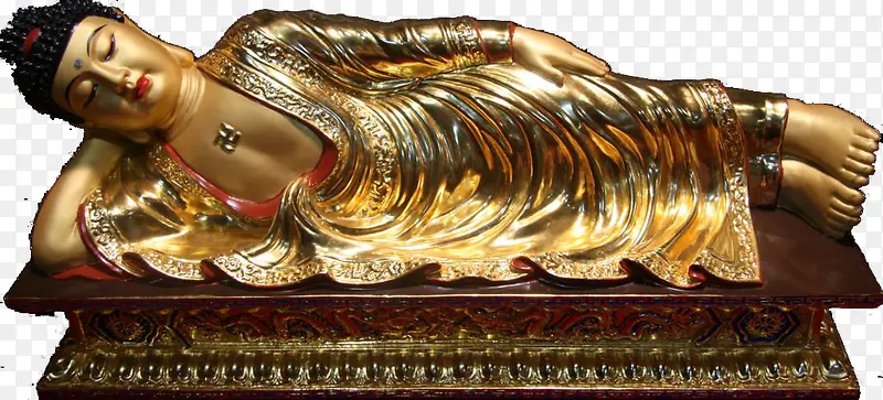 纯金打造的卧佛雕像