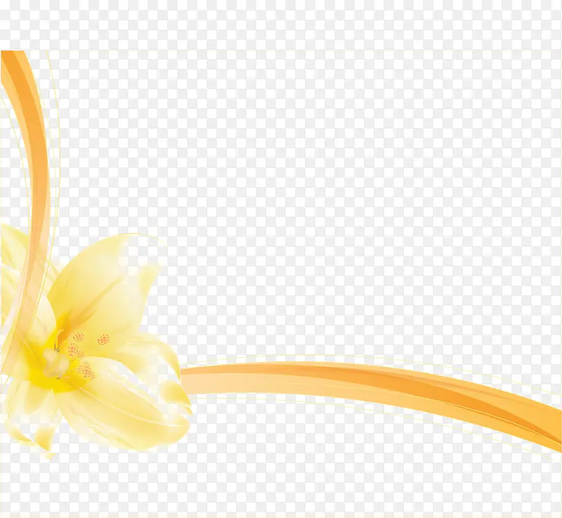 单只黄色花朵边框