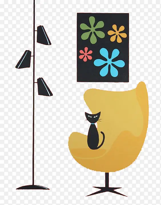黄色沙发上的猫