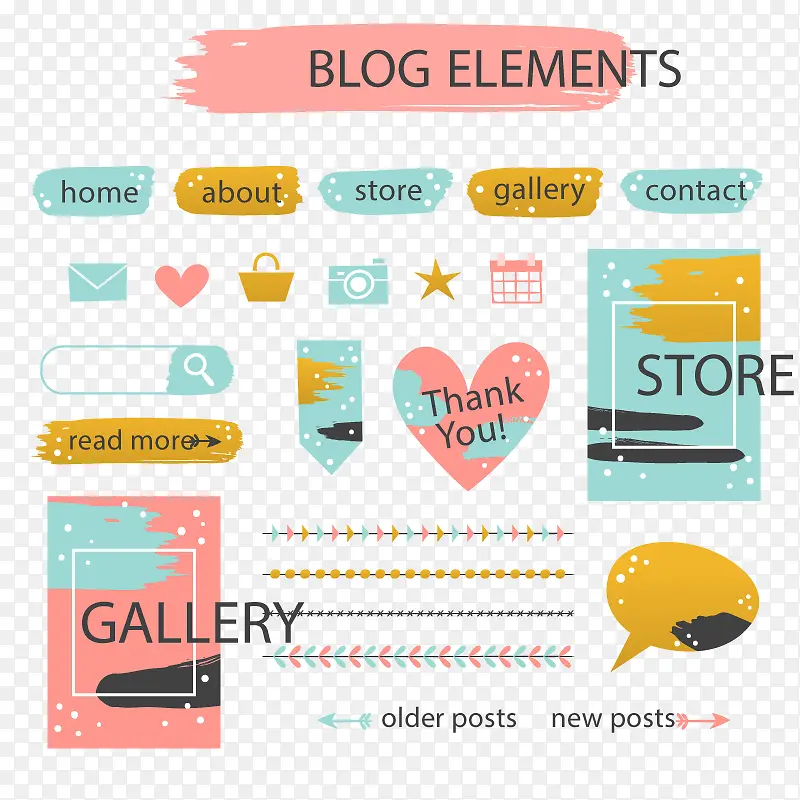 矢量博客元素PNG图片素材下载_图片编号9348459-PNG素材网