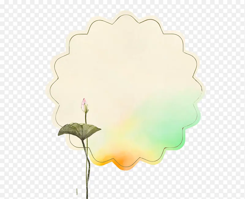 唯美精美手绘荷叶荷花不规则标题