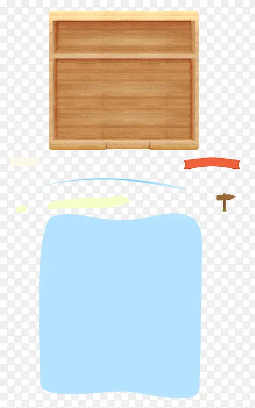 木头柜子蓝色卡通背景