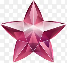 创意手绘质感红色的五角星钻石