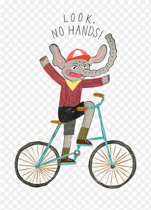 卡通大象骑自行车