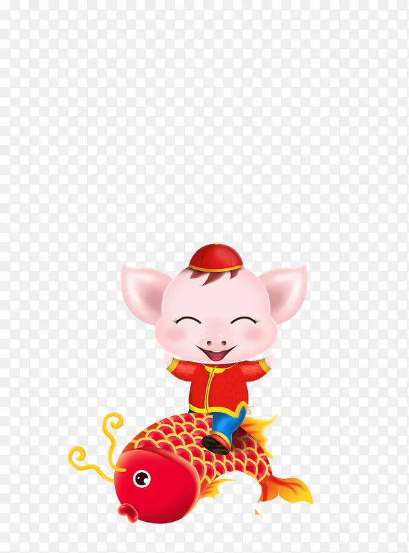 骑鱼的小猪2019送福猪