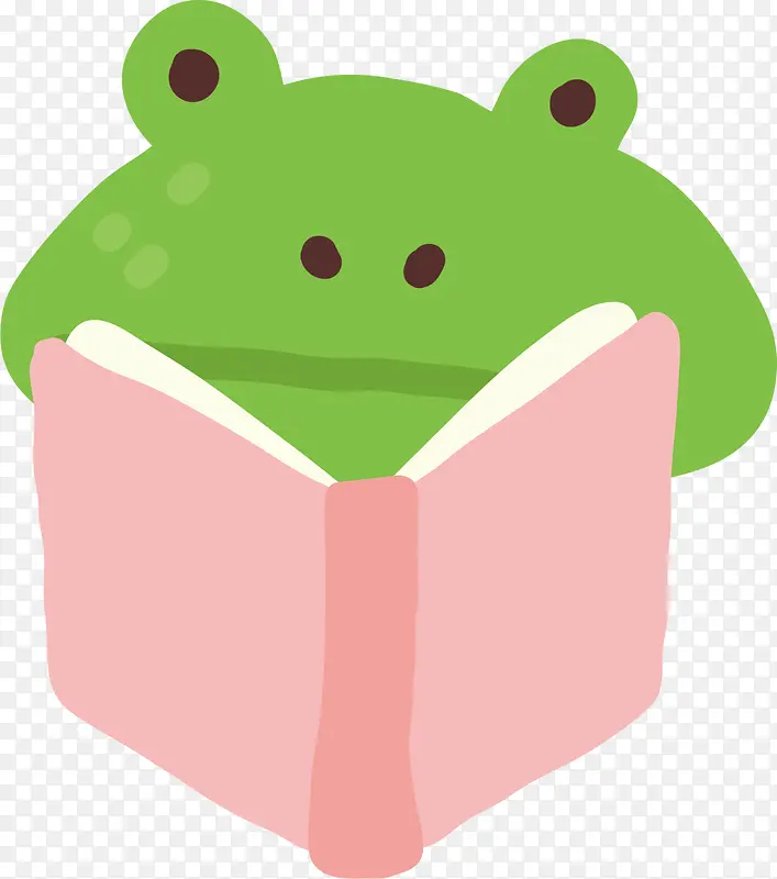 可爱青蛙粉色书籍