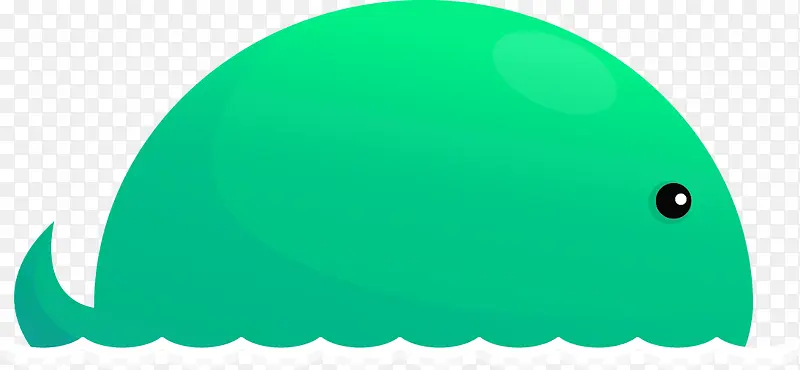 绿色卡通鲸鱼装饰图案