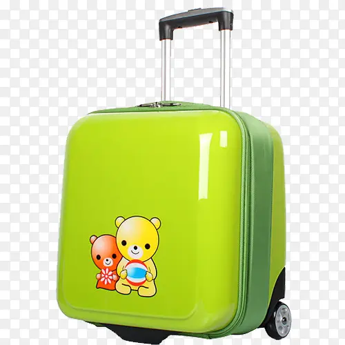 绿色卡通儿童行李箱