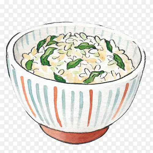 豆子米饭手绘画素材图片