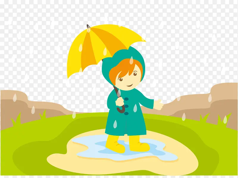 淋雨的小孩PNG图片素材下载_图片编号9364302-PNG素材网