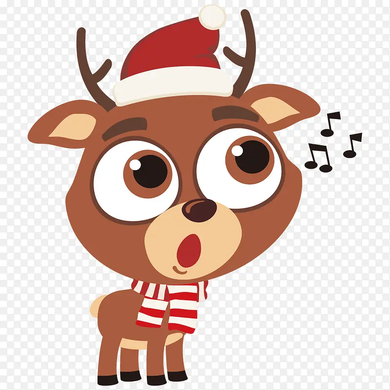 唱歌的卡通圣诞麋鹿