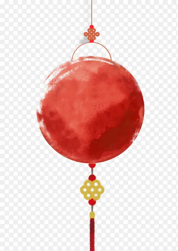 新年中国风红色水墨挂饰装饰图案
