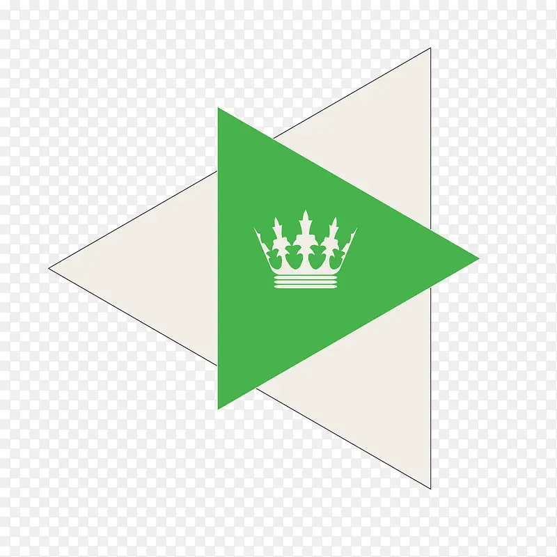 矢量绿色皇冠三角形