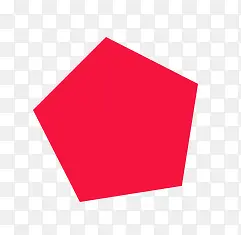 红色五边形素材