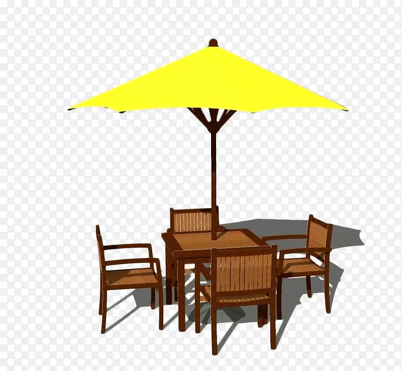 黄色大棚和桌椅免扣素材