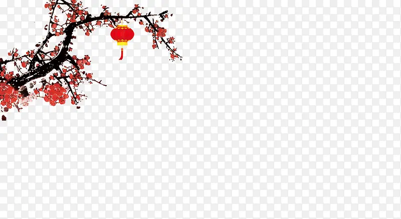 中国风红色梅花