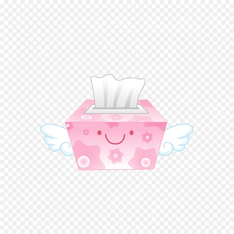 矢量粉色可爱纸巾盒