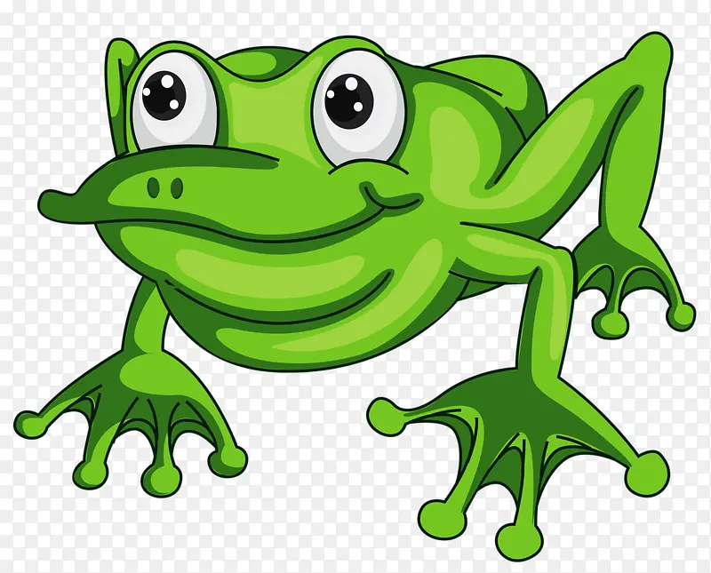 手绘绿色青蛙