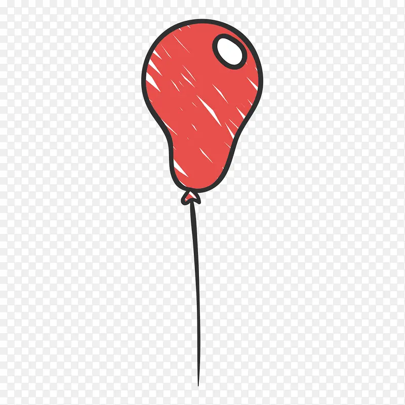 手绘红色气球免抠图