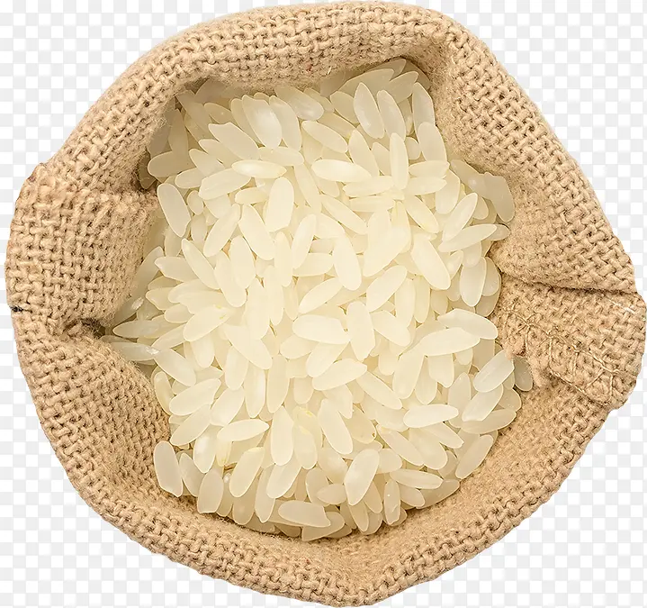 产品实物布袋大米米粒