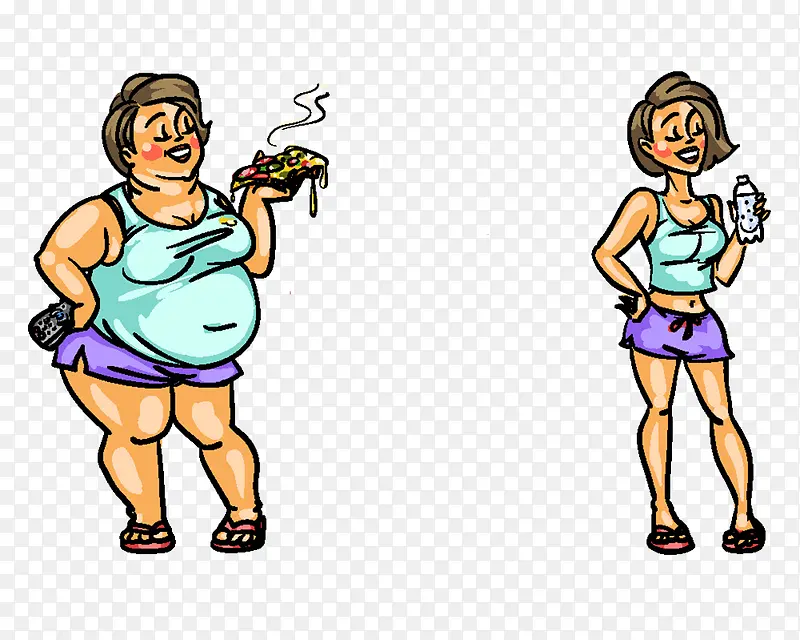肥胖女人与健康女人