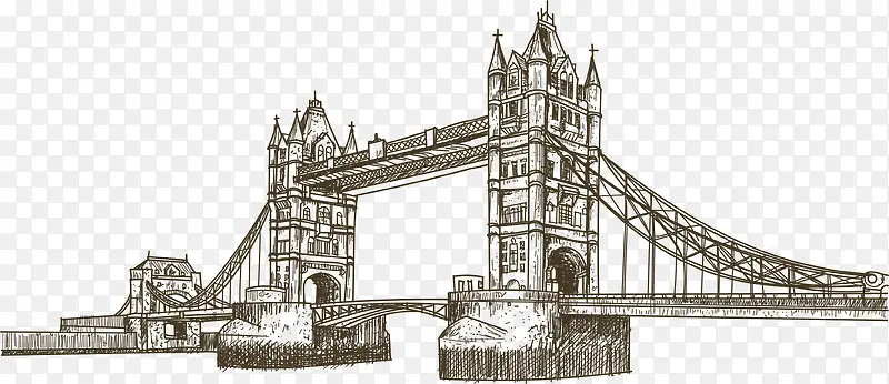 手绘伦敦地标伦敦塔桥