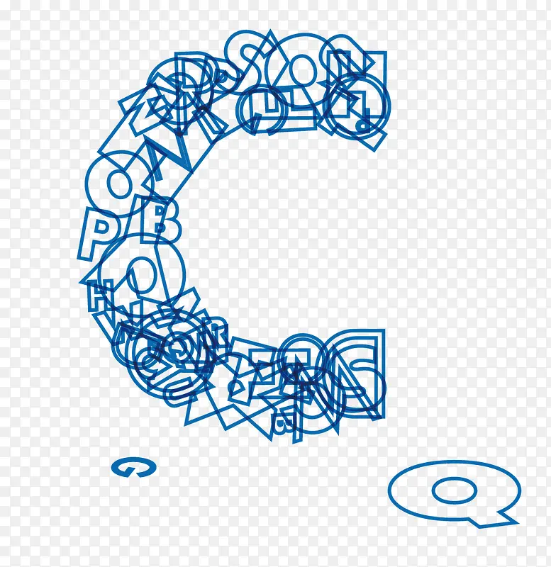 蓝色创意字母CPNG图片素材下载_图片编号9385182-PNG素材网