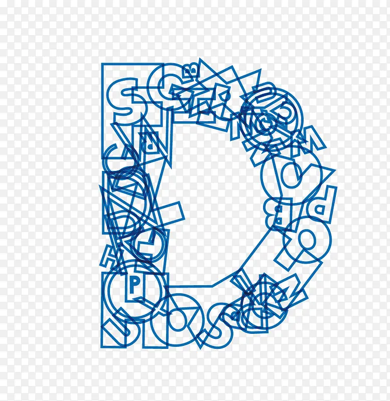 蓝色创意字母DPNG图片素材下载_图片编号9385181-PNG素材网