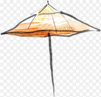 卡通线稿沙滩伞