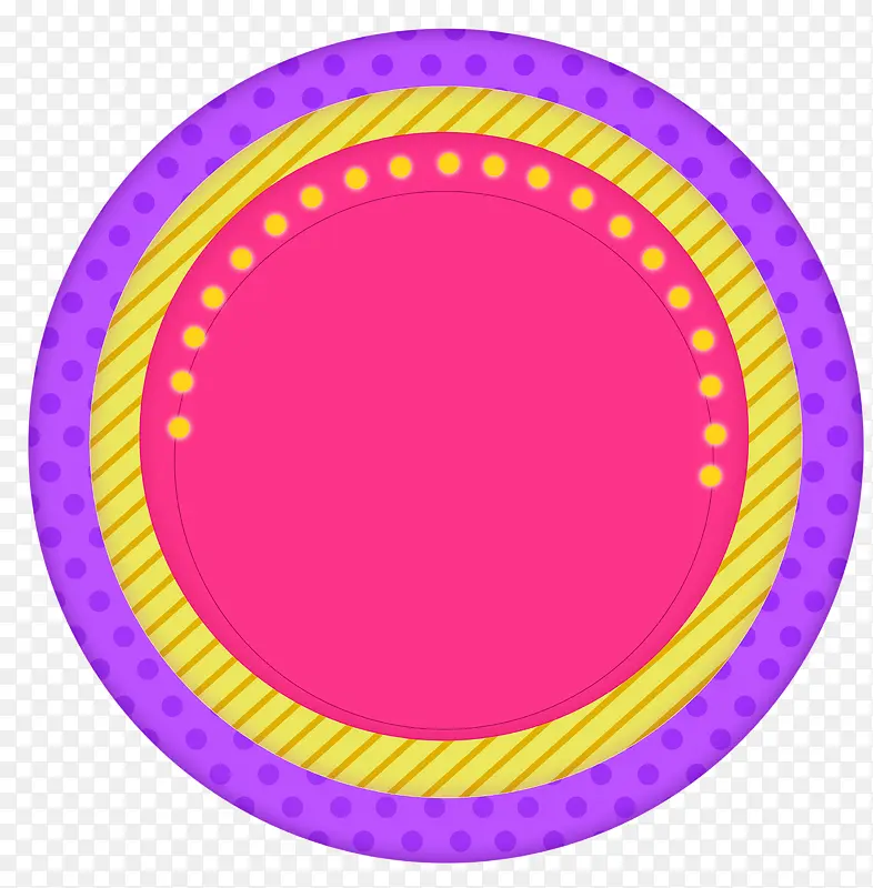 紫色灯泡卡通圆形牌子装饰图案