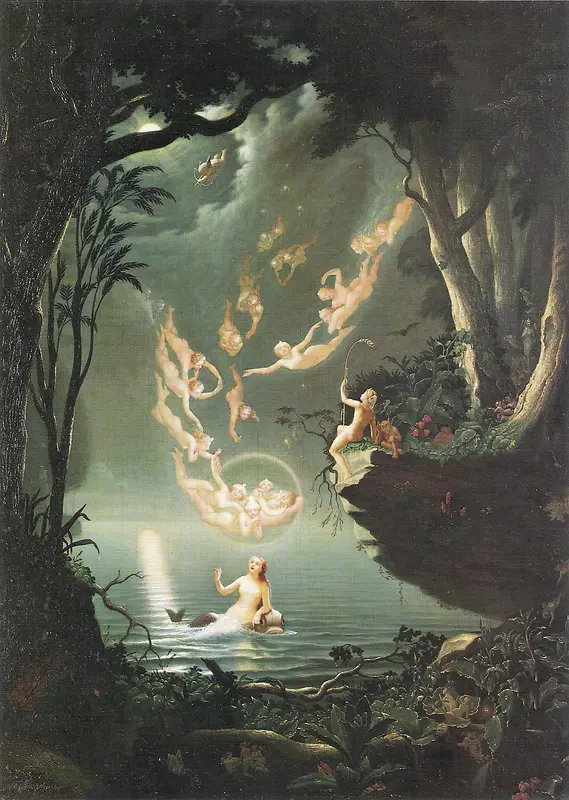 油画彩绘风格神话故事森林