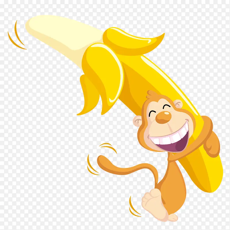 小猴子抱着香蕉