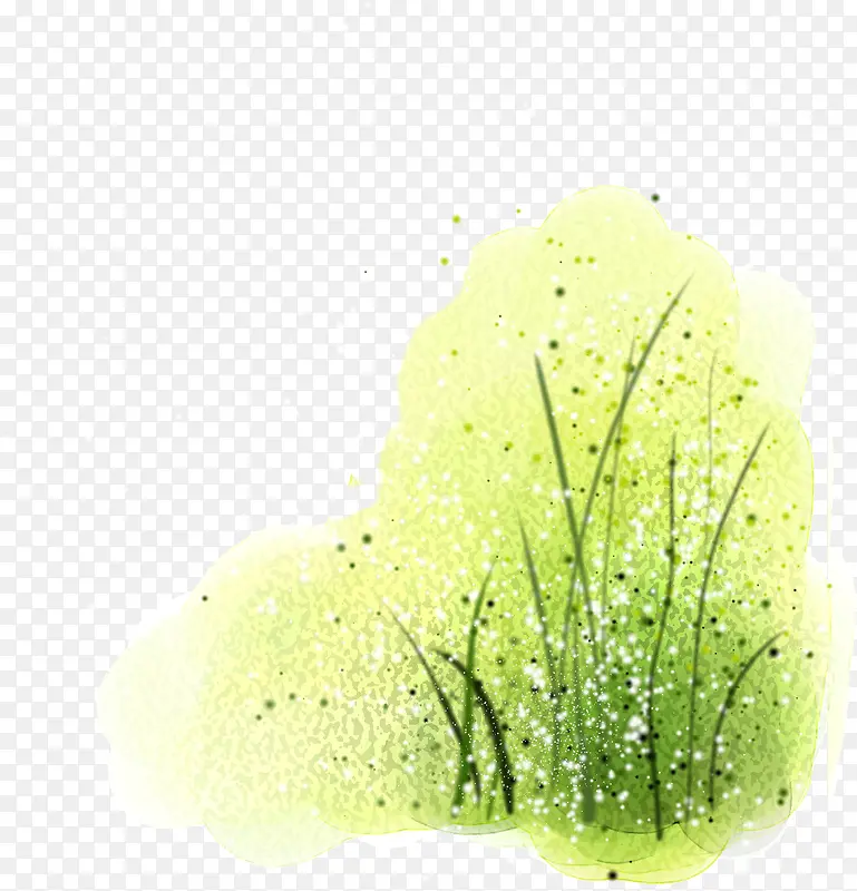 创意合成植物图案水彩草丛