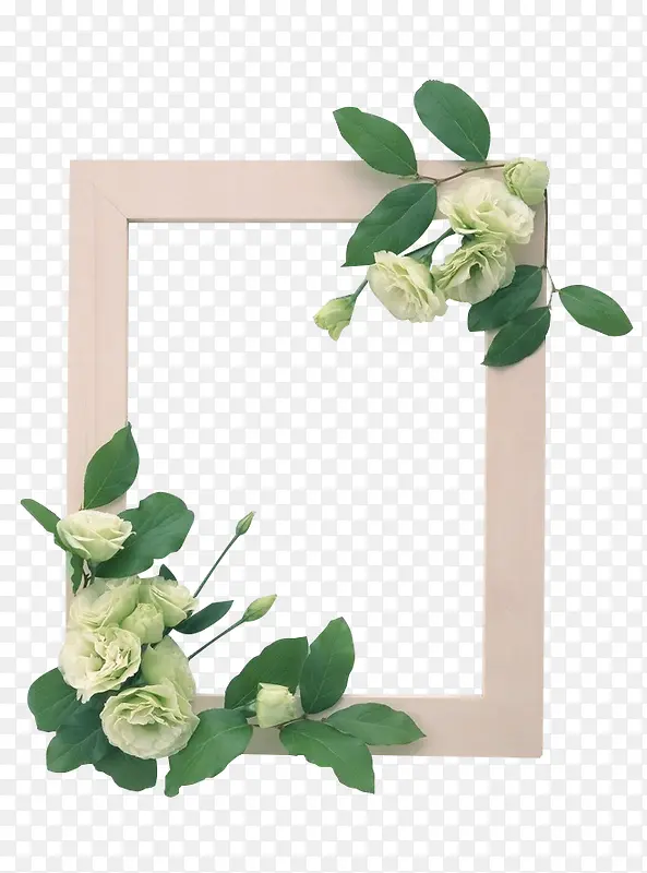 木质相框 白色花朵 相框
