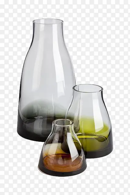 三色透明玻璃瓶