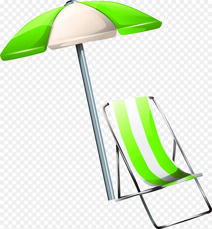 沙滩伞躺椅