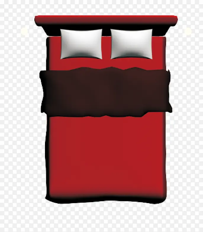彩平图户型图房间红色床