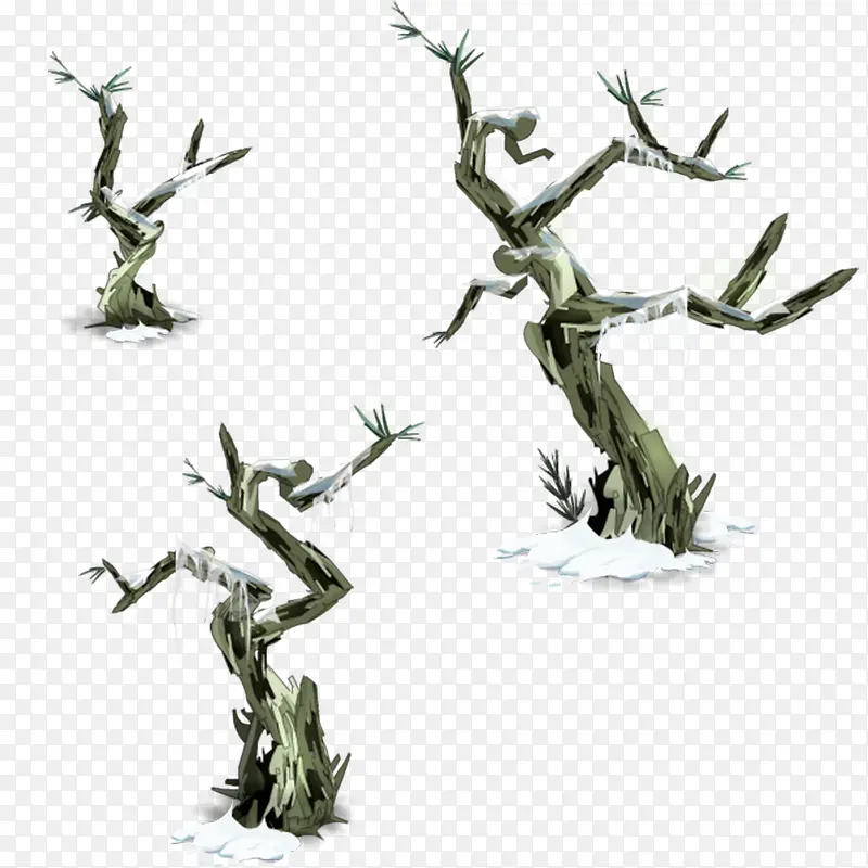 卡通积雪枯木PNG图片素材下载_图片编号9402688-PNG素材网
