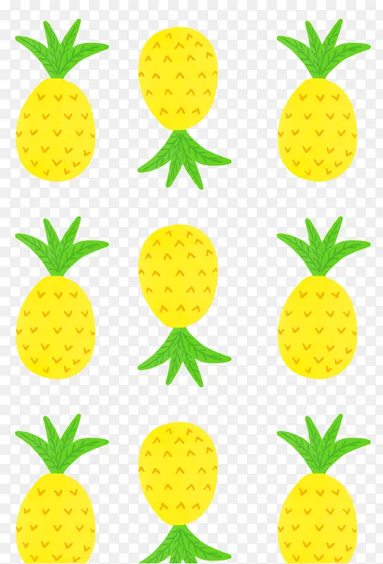 黄色卡通菠萝矢量图